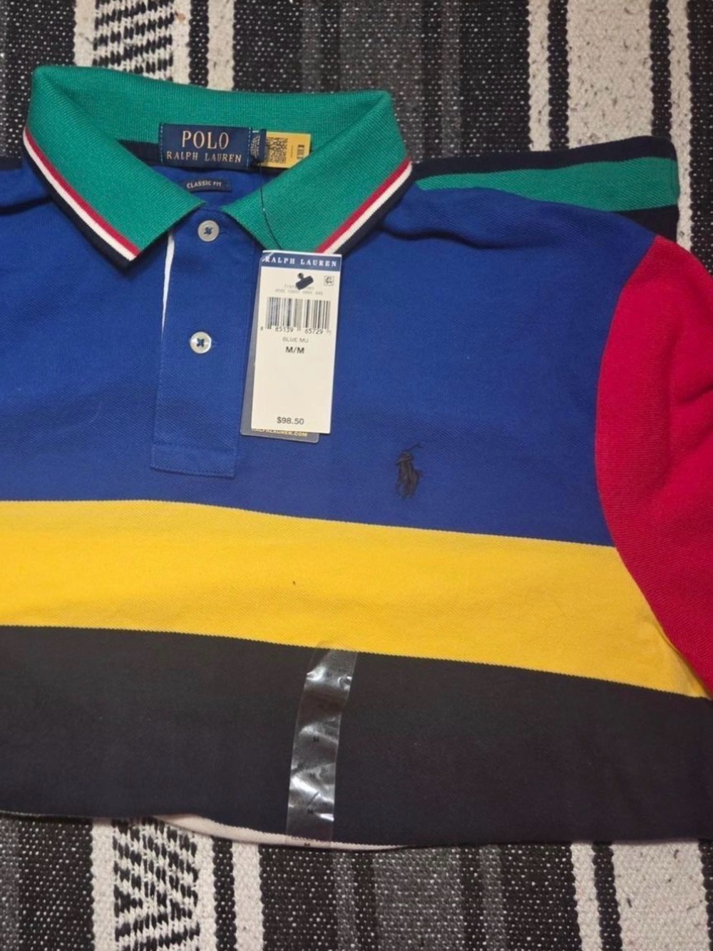Ralph Lauren Colorblock Polo Shirt in Blue, Yellow, Red, Green